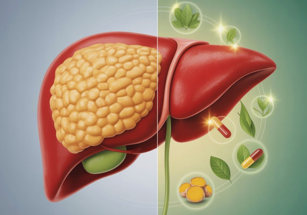 Fatty liver vs. healthy liver