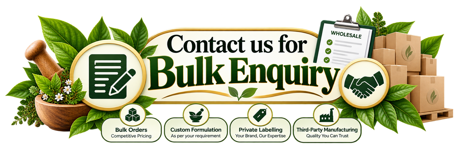 Premium Ayurvedic Bulk Enquiry Banner