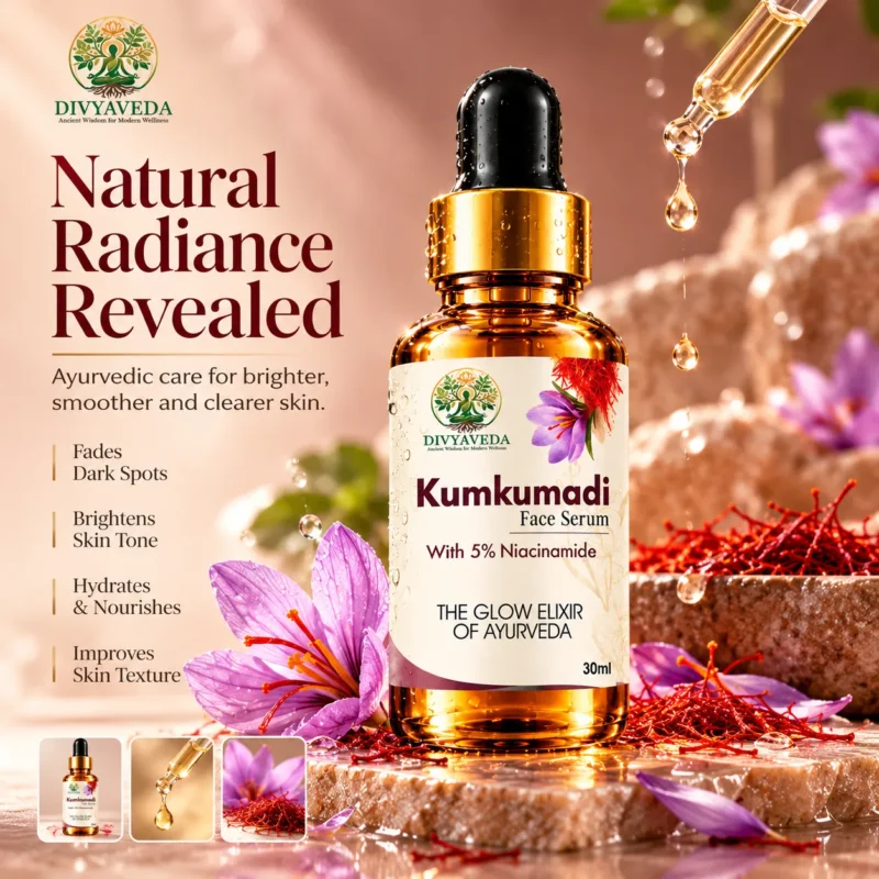 Divyaveda Kumkumadi face serum for Ayurvedic skincare