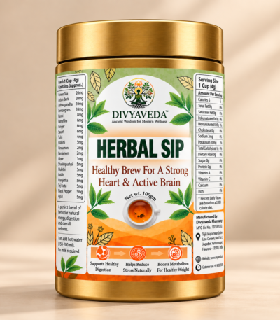Divyaveda Herbal Sip Ayurvedic Herbal Tea with Green Tea and Arjun Bark