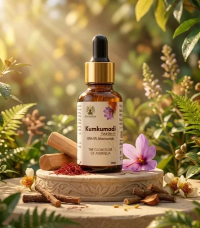 Divyaveda Kumkumadi face serum for pigmentation and glowing skin