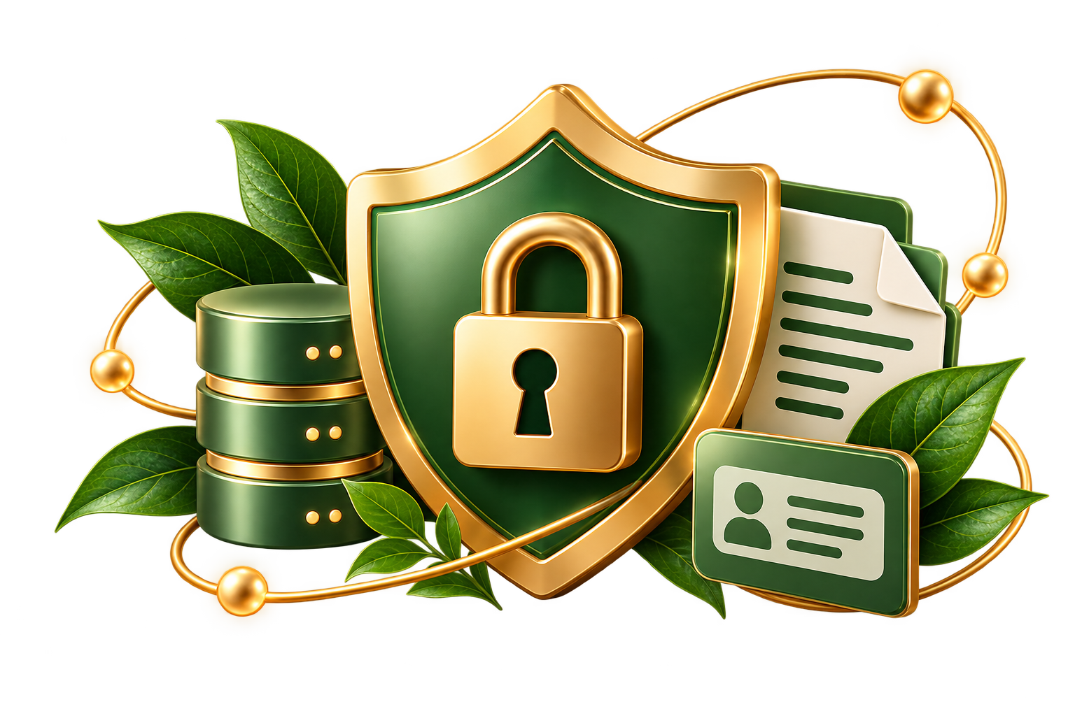 Green and Gold Data Security Emblem