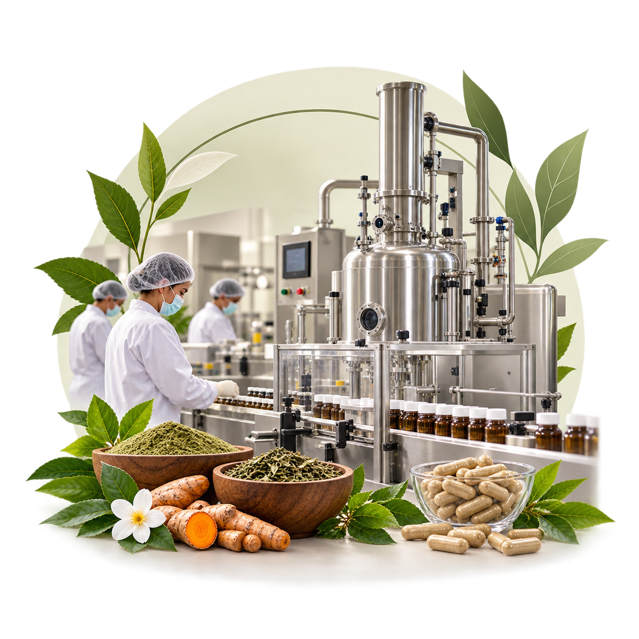 Natural Herbal Supplement Manufacturing Facility